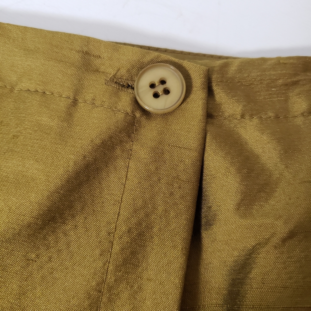 Jones NY Duponi Textured Silk Wrap Mini Skirt Army Olive Green Career Cocktails - Picture 7 of 16